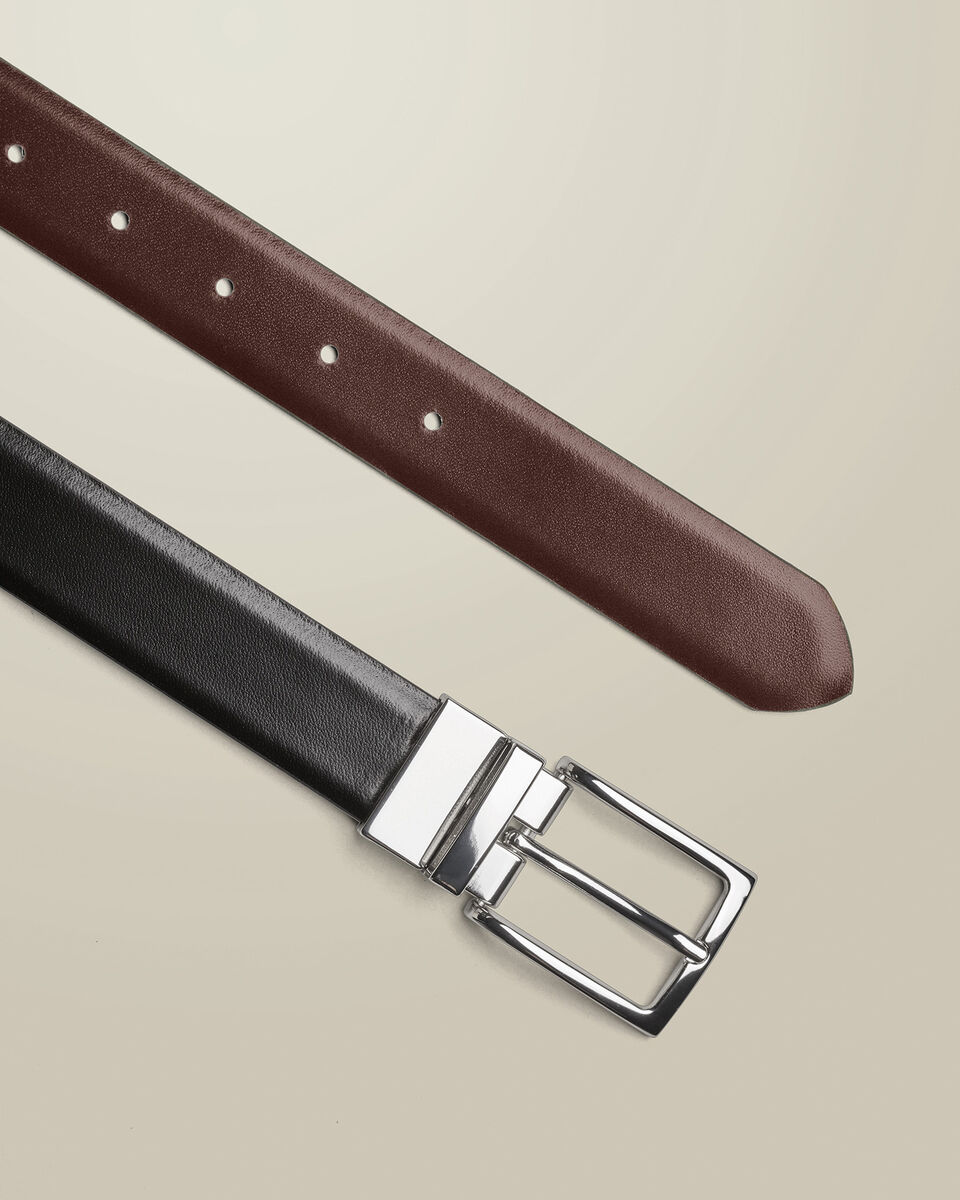 Leather Reversible Belt - Black & Brown