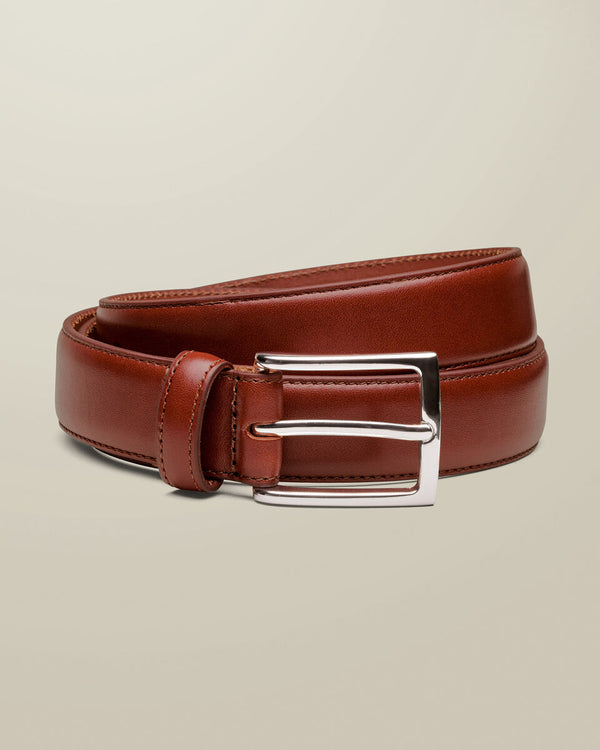 Formal Leather Belt - Chestnut Brown