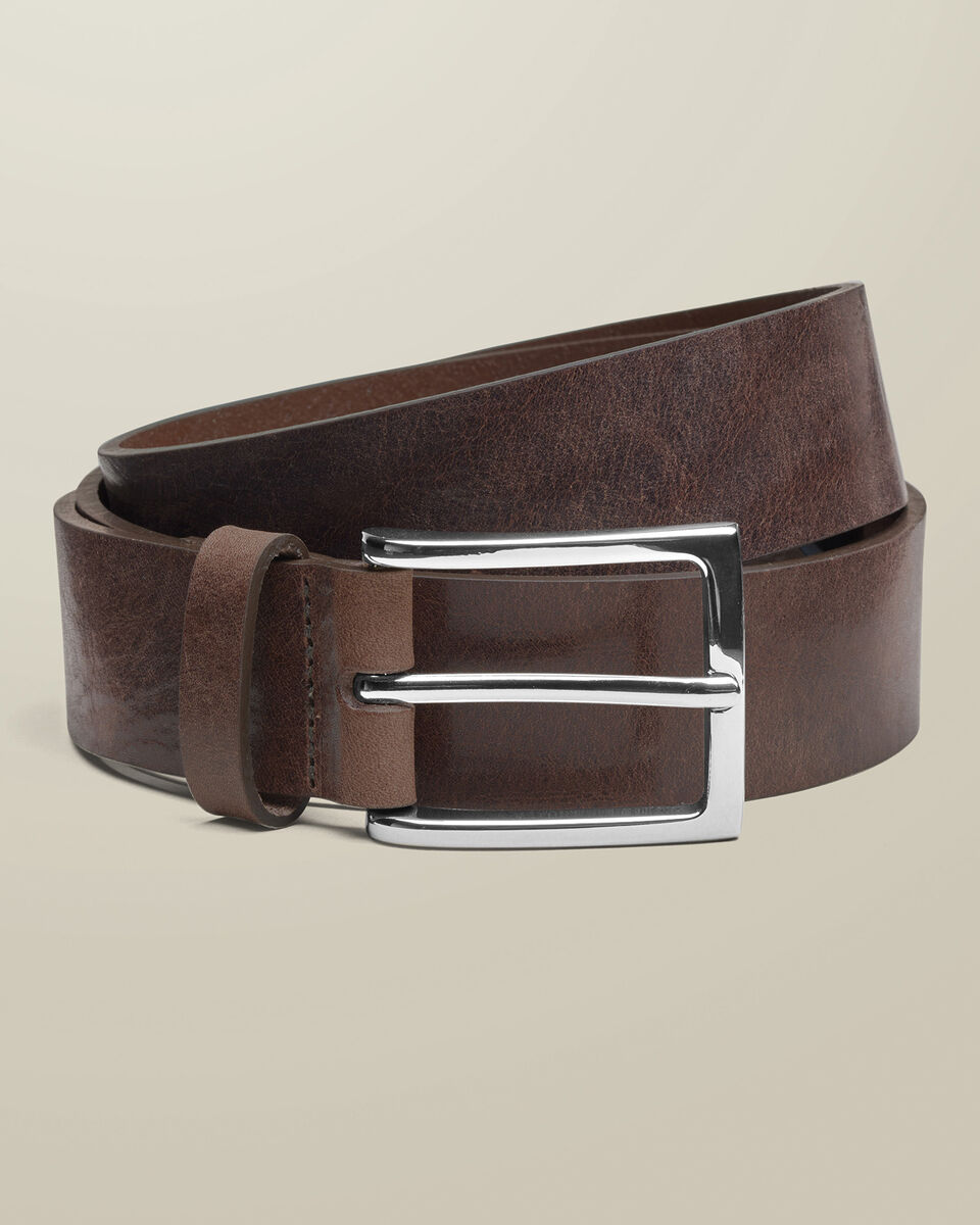 Leather Chino Belt - Chocolate Brown