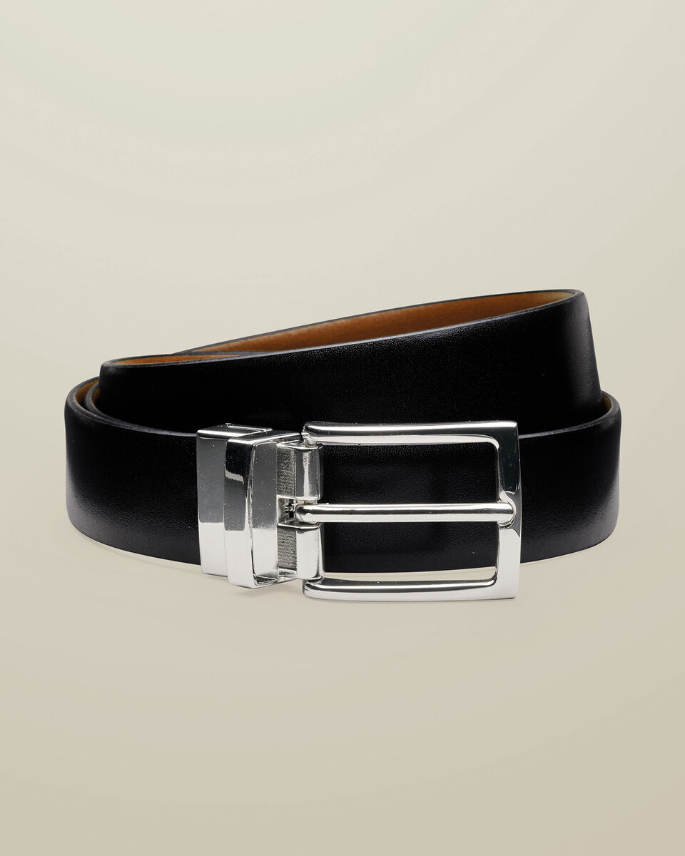 Leather Reversible Belt - Black & Dark Tan Main image