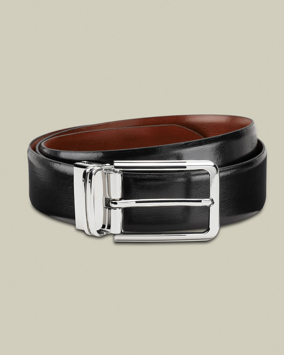 Leather Reversible Belt - Black & Chestnut Brown