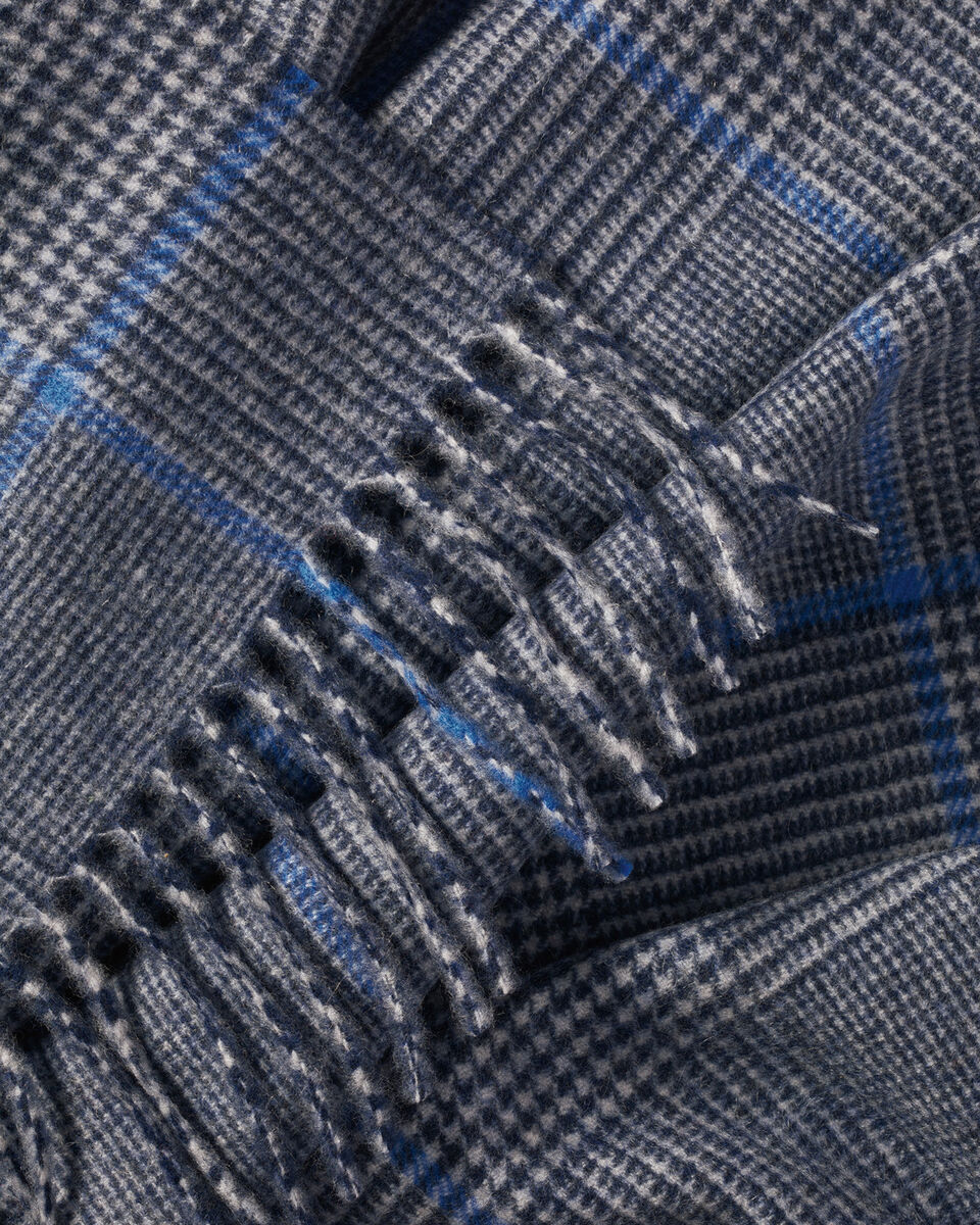 Cashmere Check Scarf - Light Gray