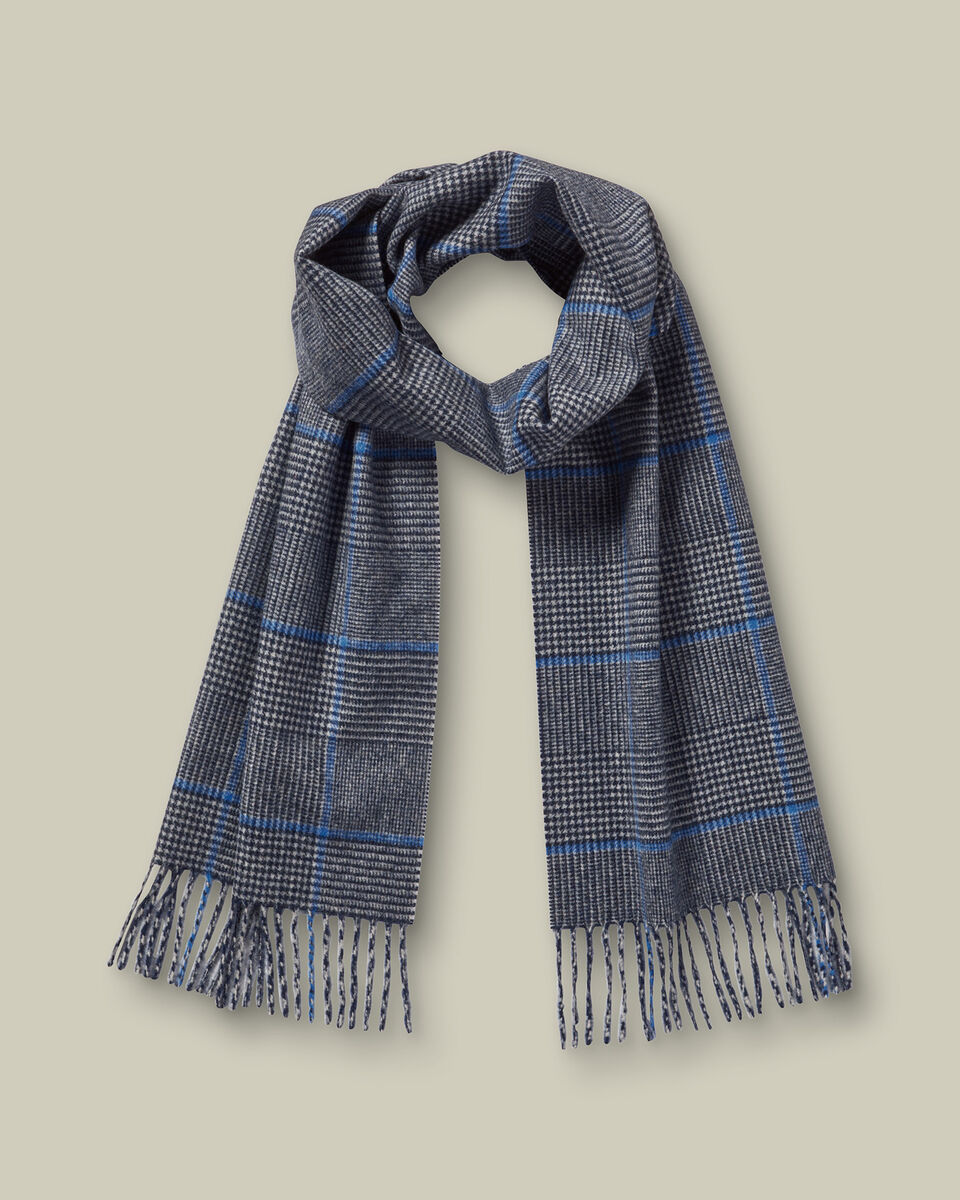 Cashmere Check Scarf - Light Gray Secondary image