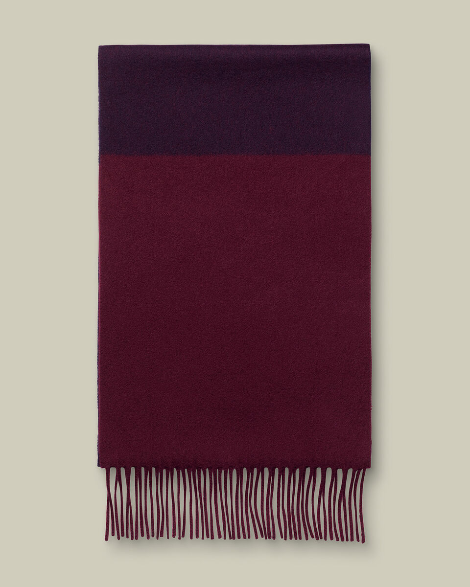 Cashmere Scarf - Blackberry Purple & Maroon Red
