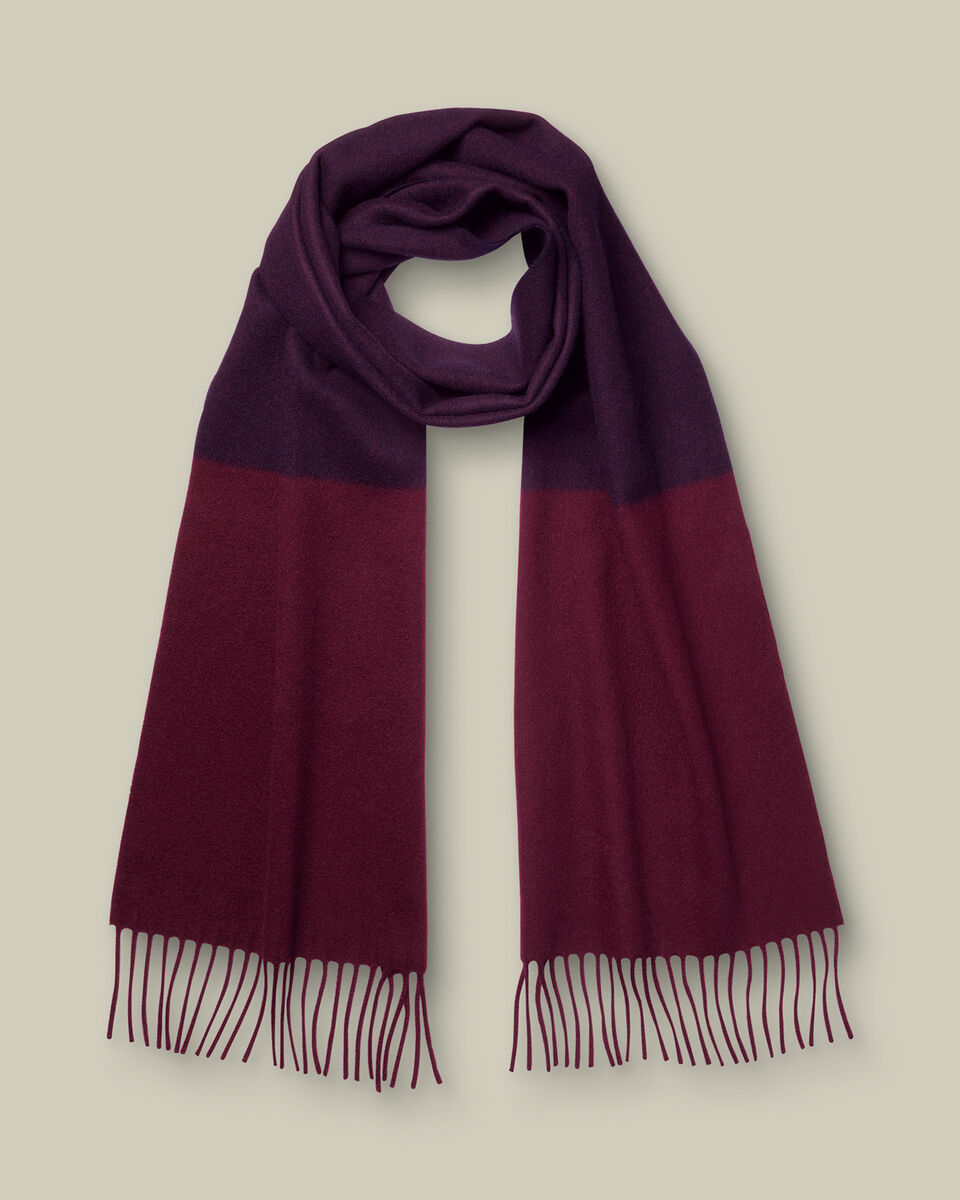 Cashmere Scarf - Blackberry Purple & Maroon Red