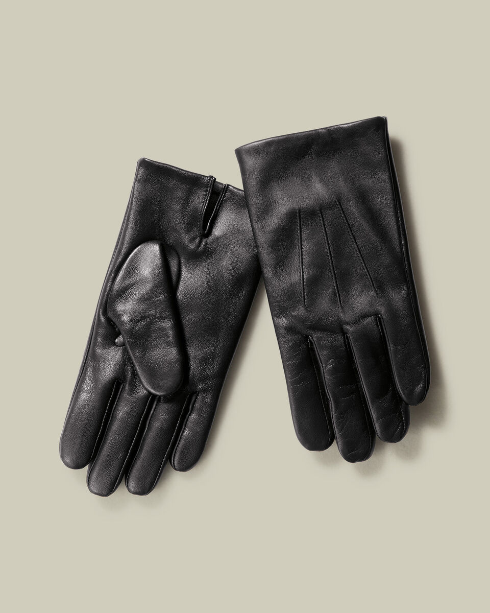 Leather Touch Screen Gloves - Black Main image