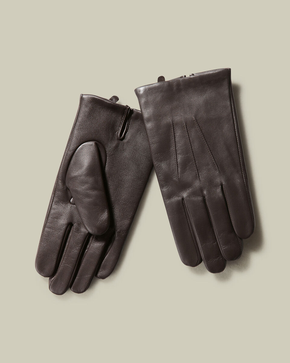 Leather Touch Screen Gloves - Dark Chocolate Main image