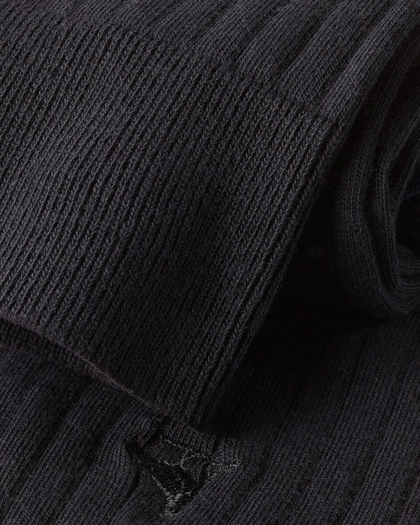 Cotton Rib Dress Socks - Black
