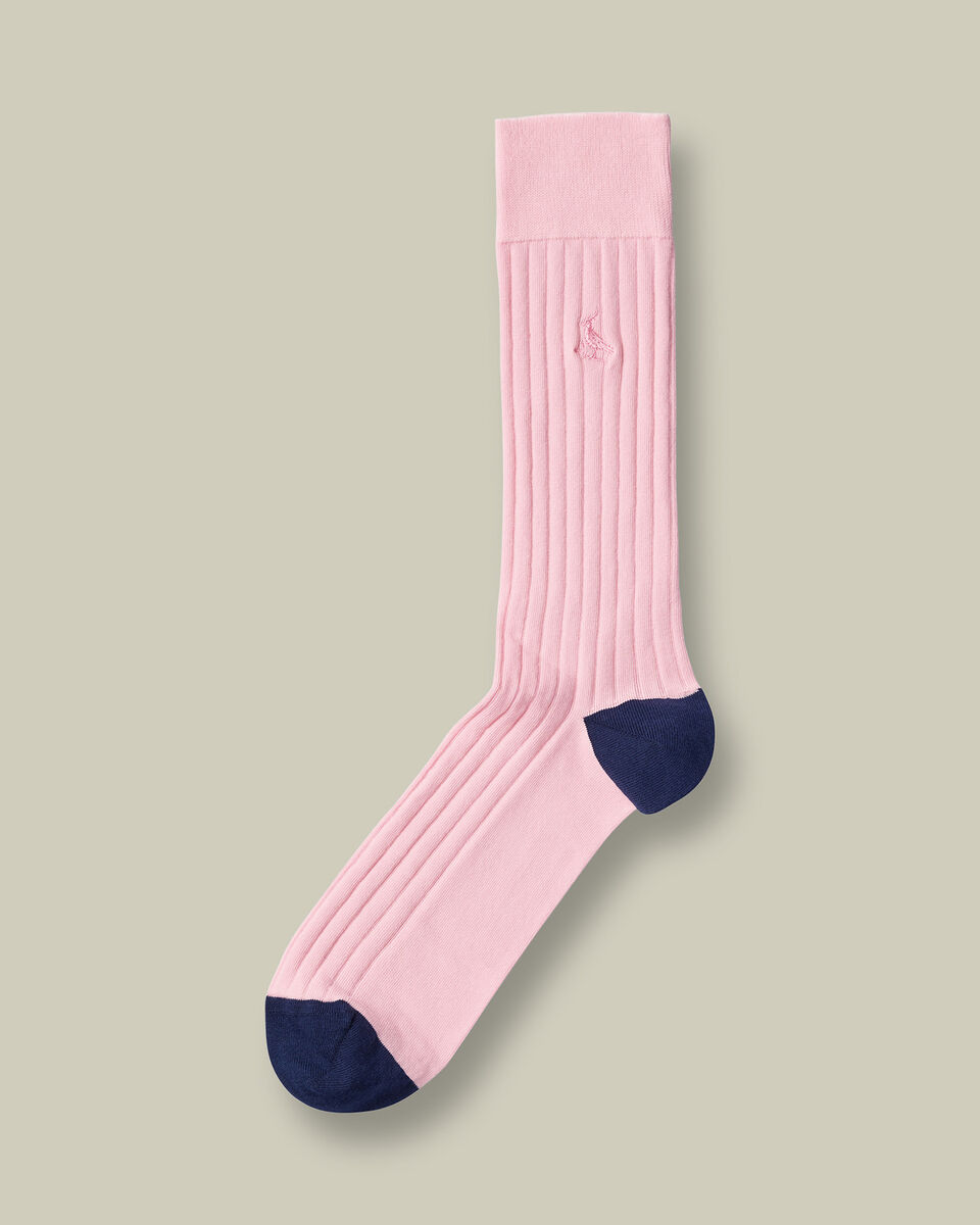 Cotton Rib Dress Socks - Light Pink Main image