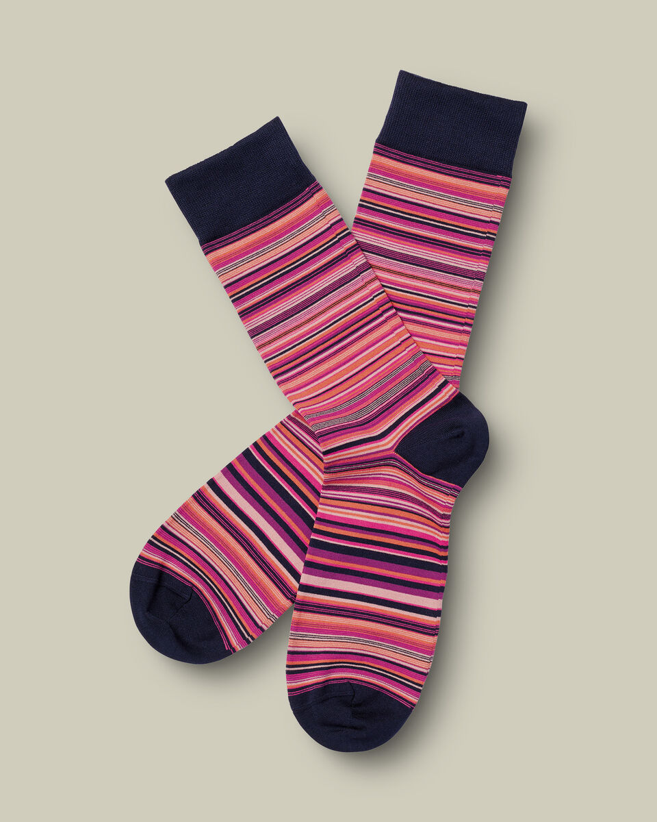 Stripe Socks - Bright Pink Main image