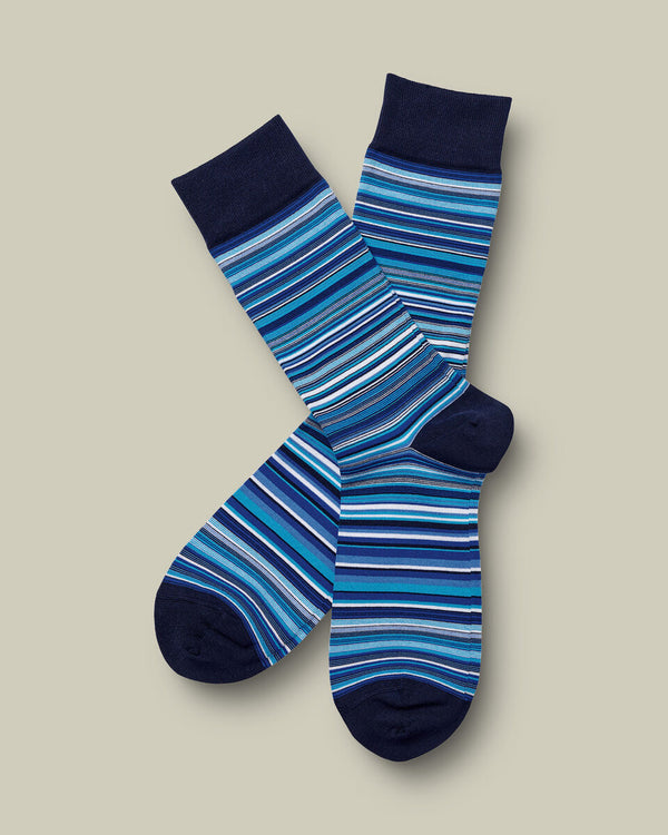 Stripe Socks - Cobalt Blue