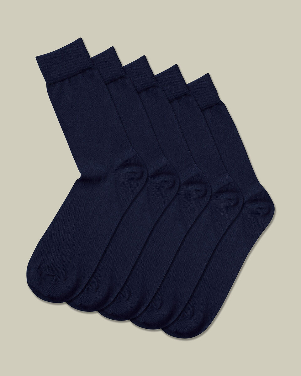 5 Pair Cotton Rich Multipack Socks - Navy