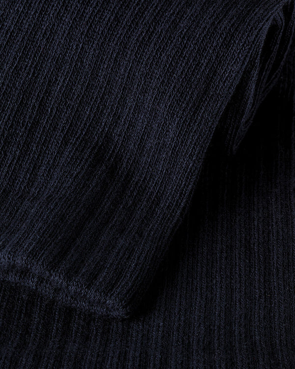 Cotton Rib Comfort Socks - Navy