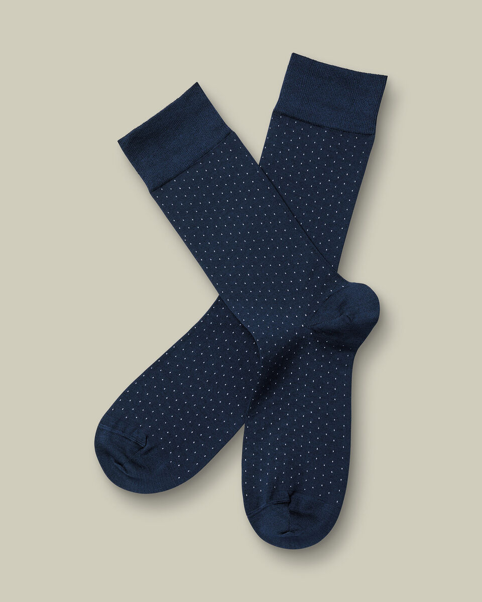 Micro Dash Socks - French Blue & White