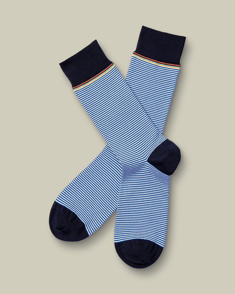 Stripe Socks - Cobalt Blue & Sky Blue