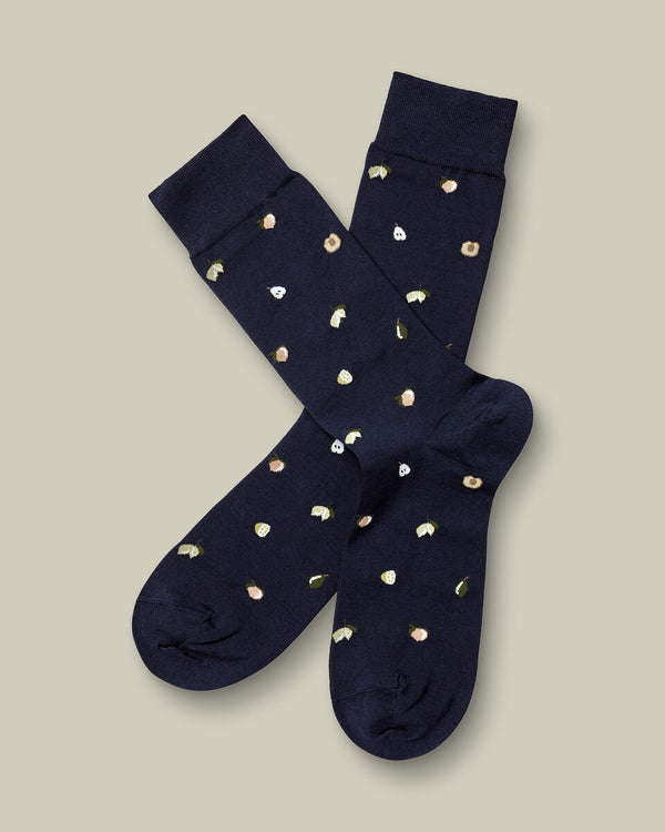 Fruit Novelty Socks - Navy
