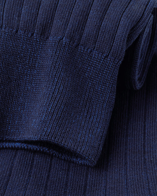 Cotton Rib Stripe Socks - Royal Blue