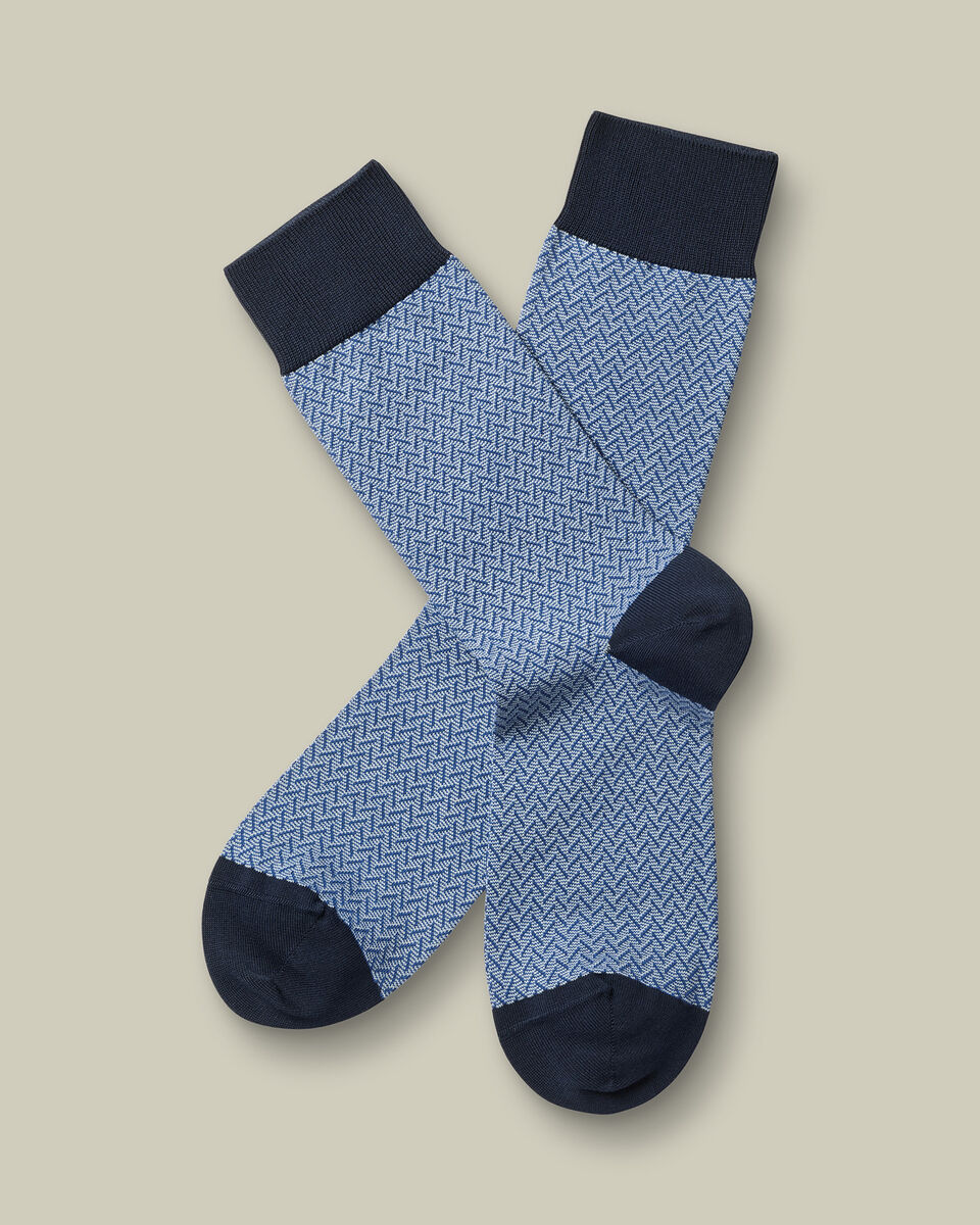 Herringbone Socks - Sky Blue Main image