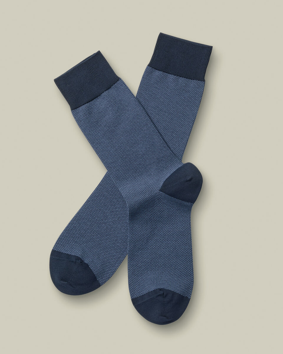 Patterned Socks - Steel Blue