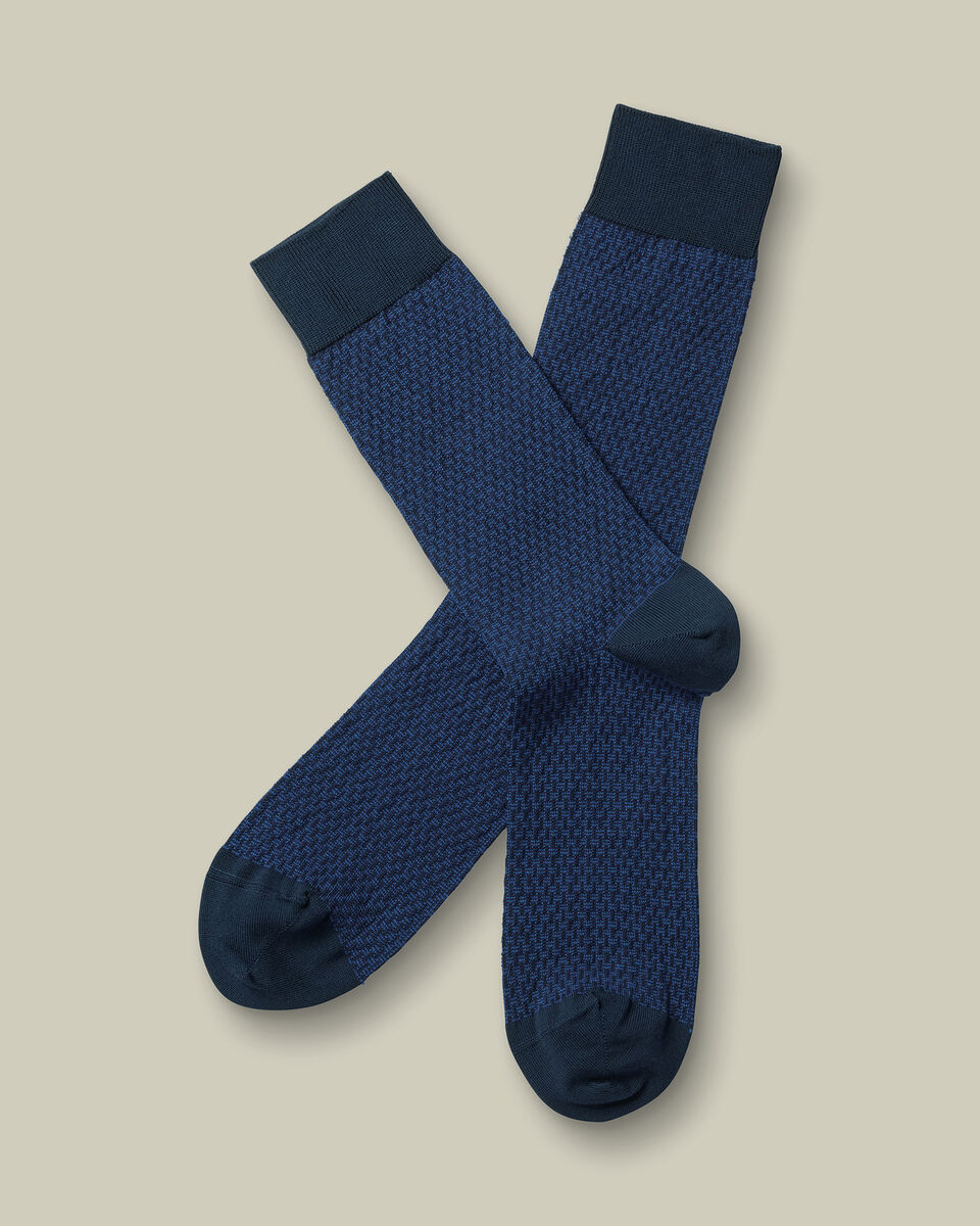 Patterned Socks - Royal Blue & Navy Main image