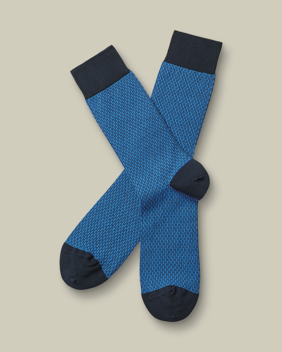 Patterned Socks - Cobalt Blue Main image