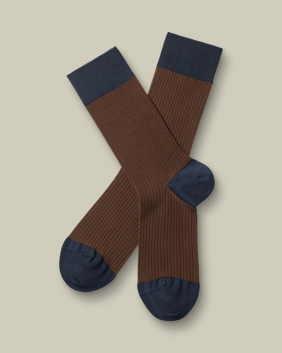 Textured Socks - Camel Main image