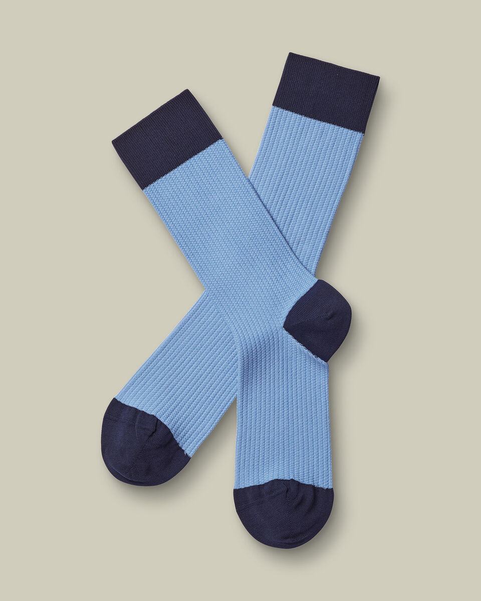 Textured Socks - Cornflower Blue