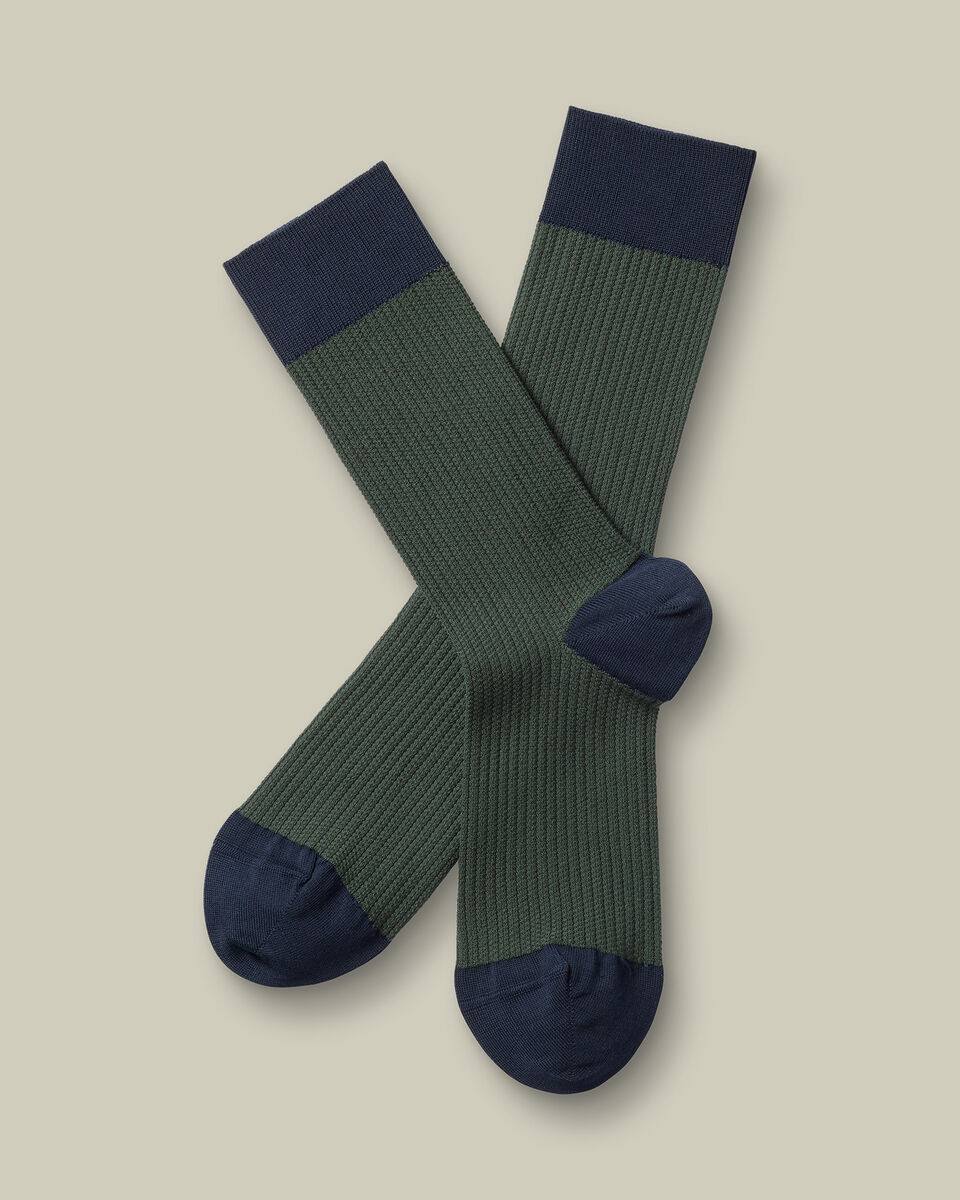 Textured Socks - Forest Green