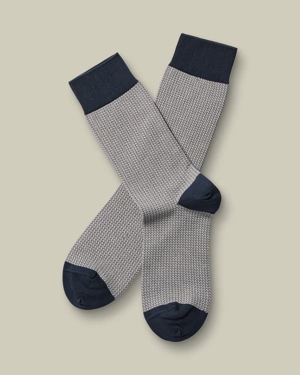 Puppytooth Socks - Silver Grey