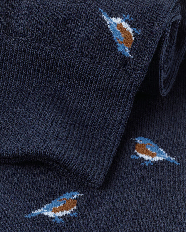 Cotton Bird Socks - French Blue