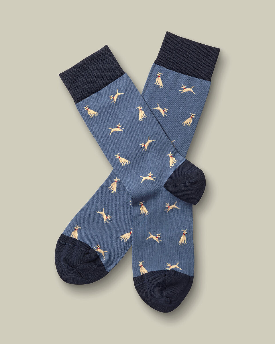 Dog Novelty Socks - Steel Blue Main image
