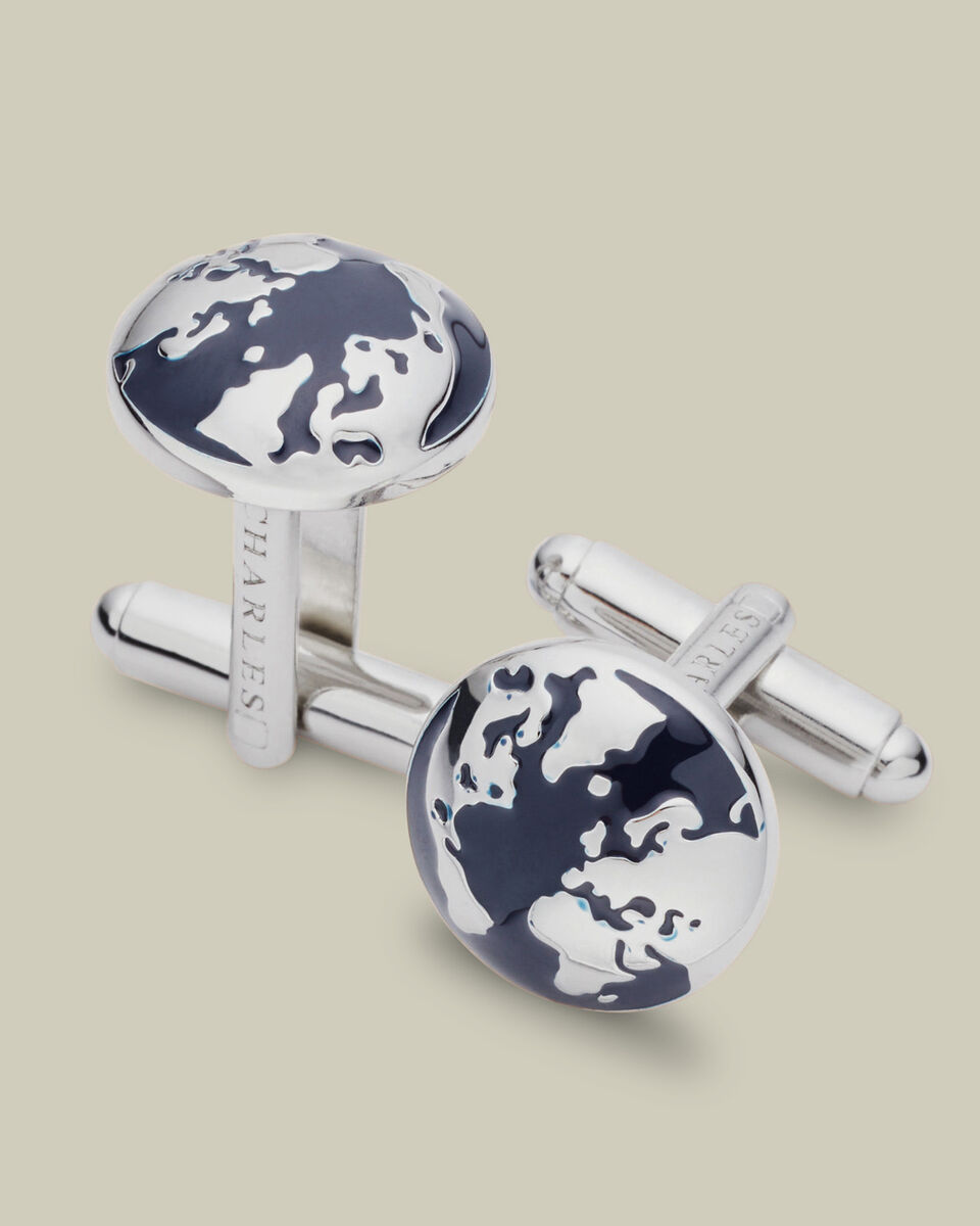 Globe Cufflinks - Navy