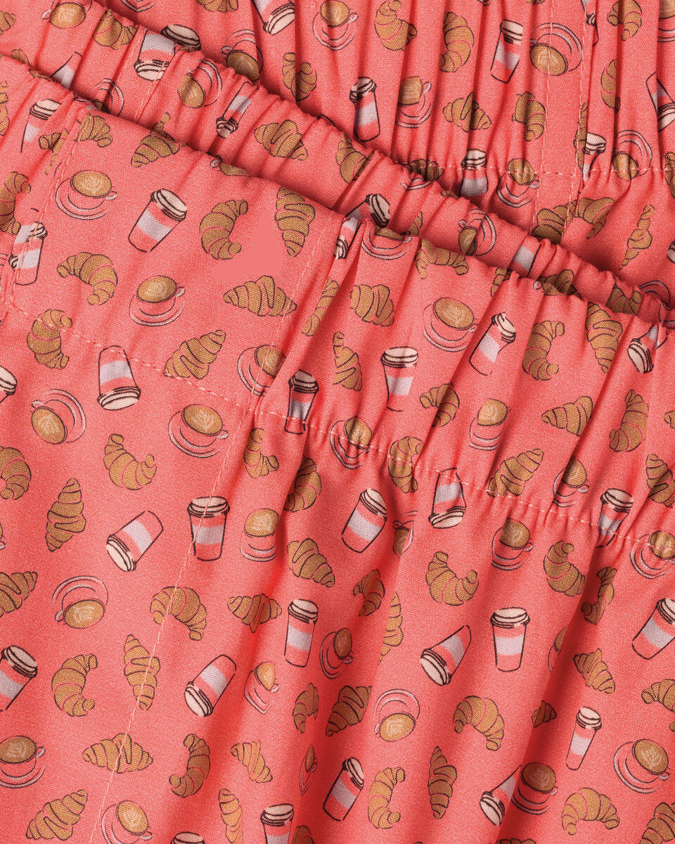 Woven Tea & Croissant Print Boxers - Coral Pink Secondary image