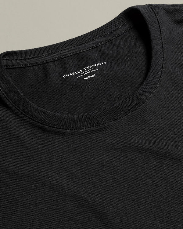 2-Pack Crew Neck Cotton Undershirt - Black
