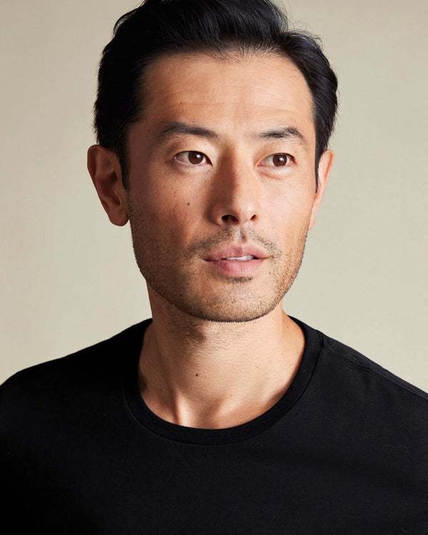 2-Pack Crew Neck Cotton Undershirt - Black