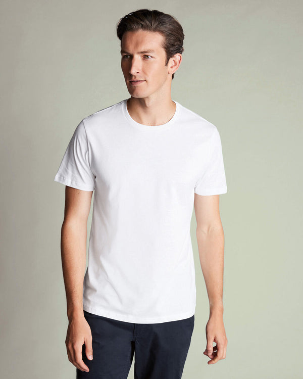 2-Pack Crew Neck Cotton Undershirt - White