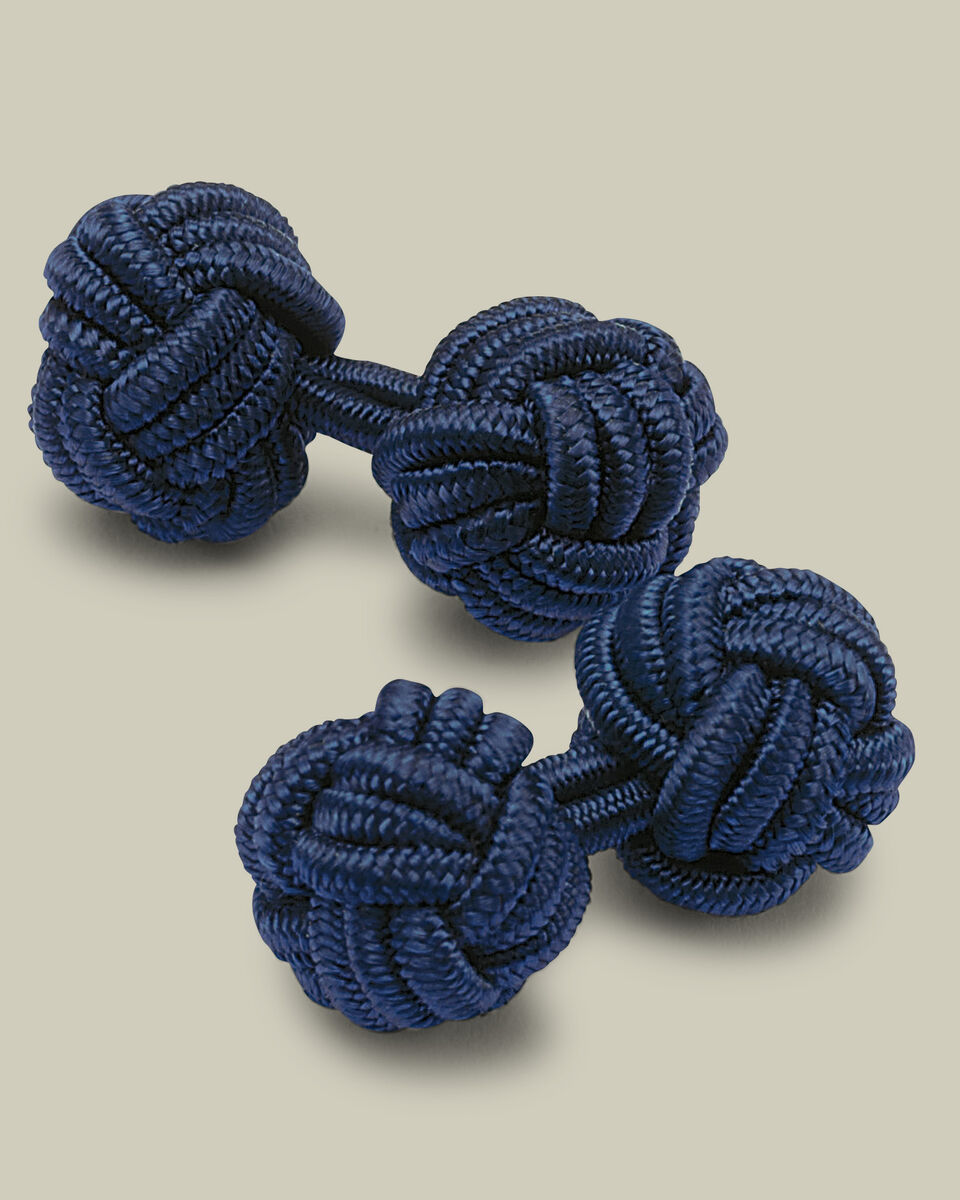 Knot Cufflinks - Indigo Blue