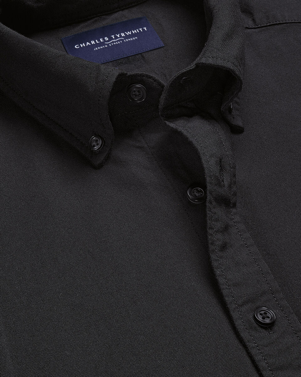 Stretch Washed Oxford Shirt - Black Secondary image