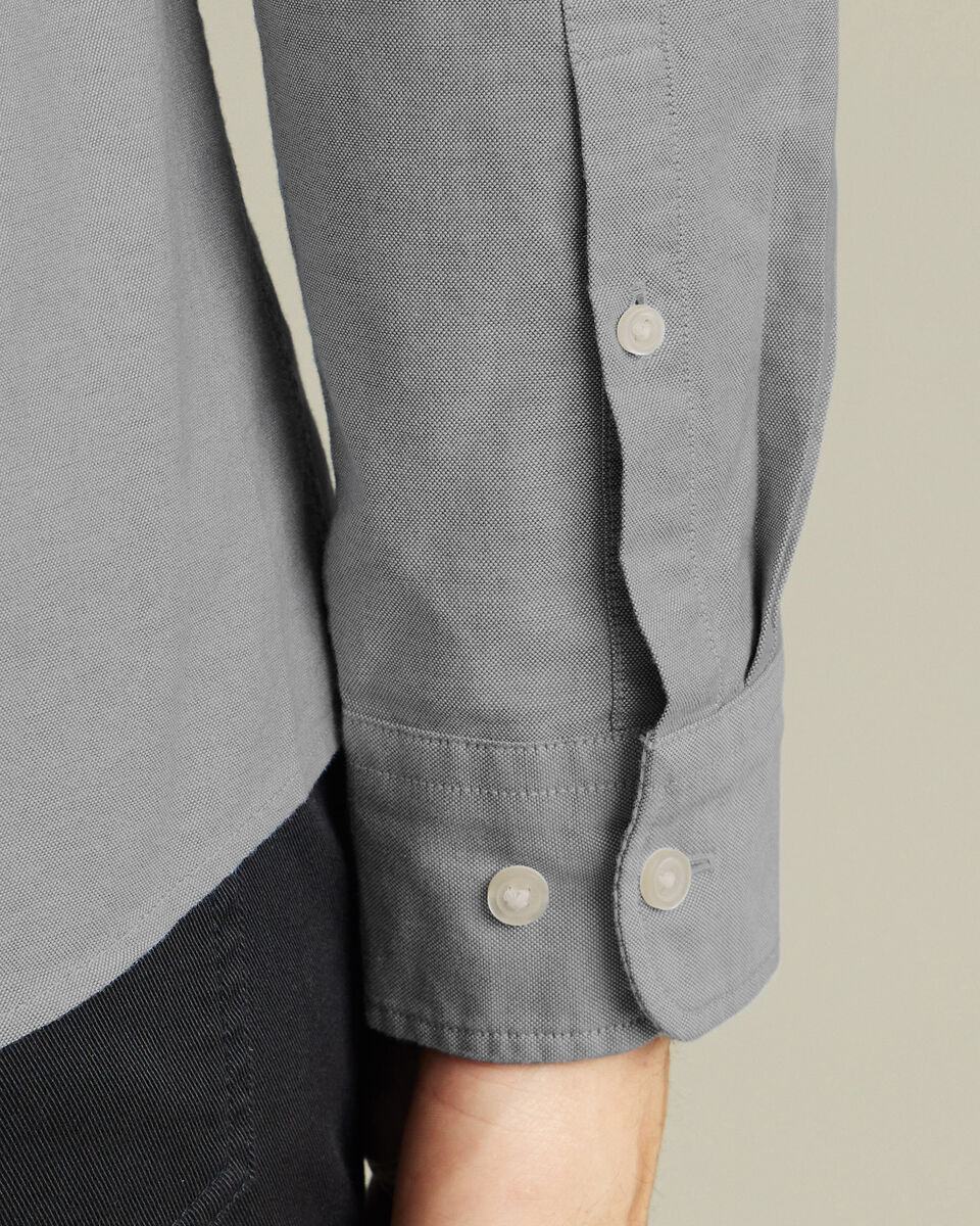 Button-Down Stretch Washed Oxford Shirt – Gray