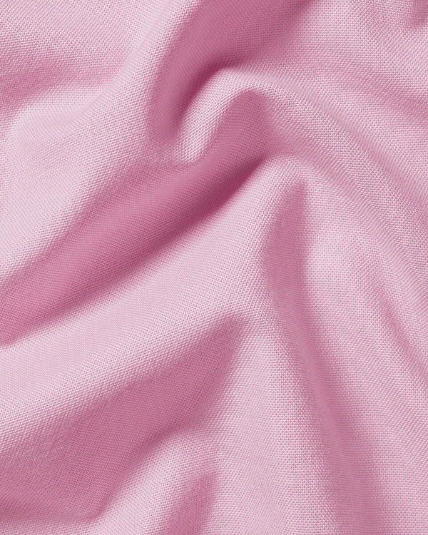 Short Sleeve Stretch Washed Oxford Shirt - Pink