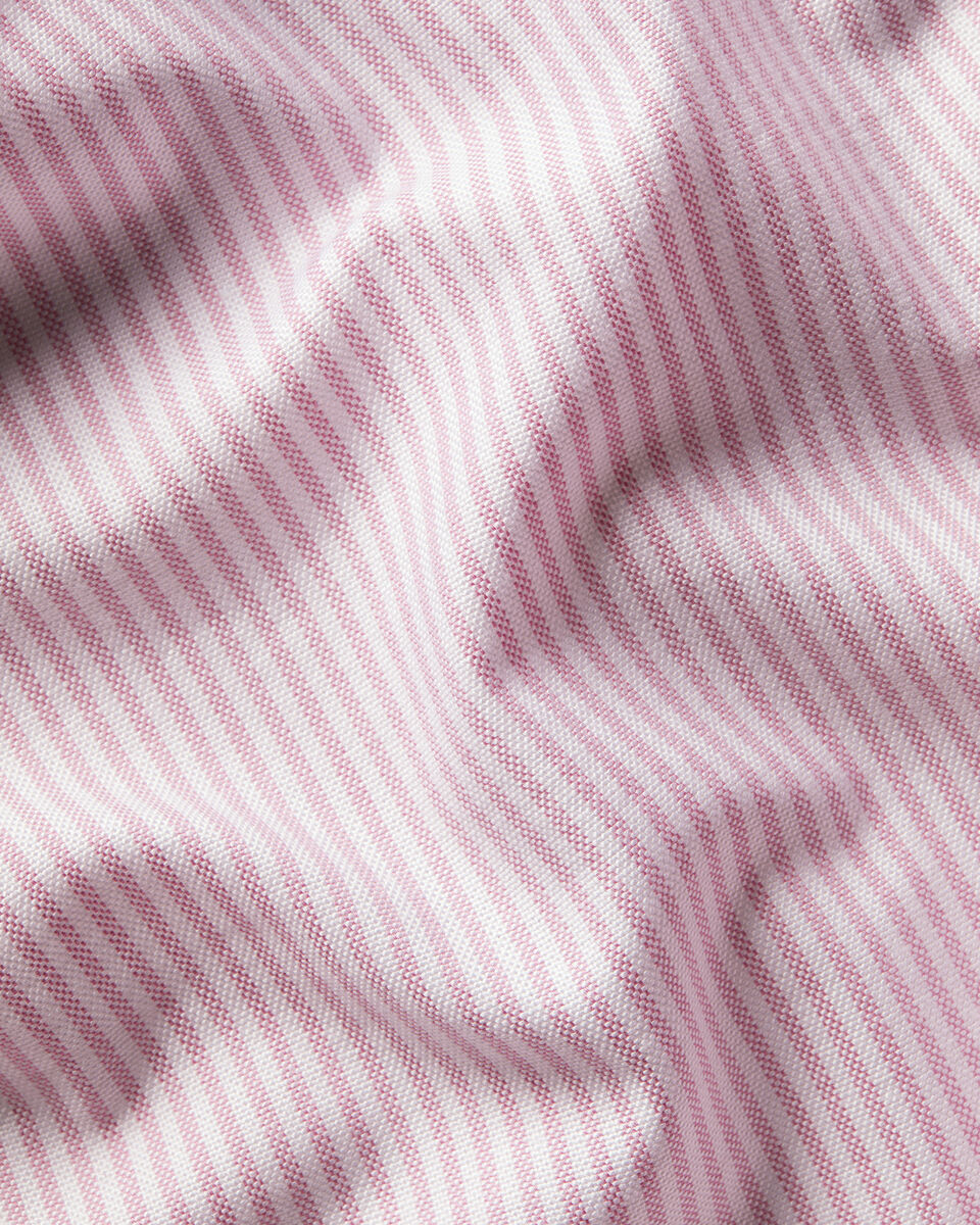 Button-Down Stretch Washed Oxford Stripe Shirt - Pink