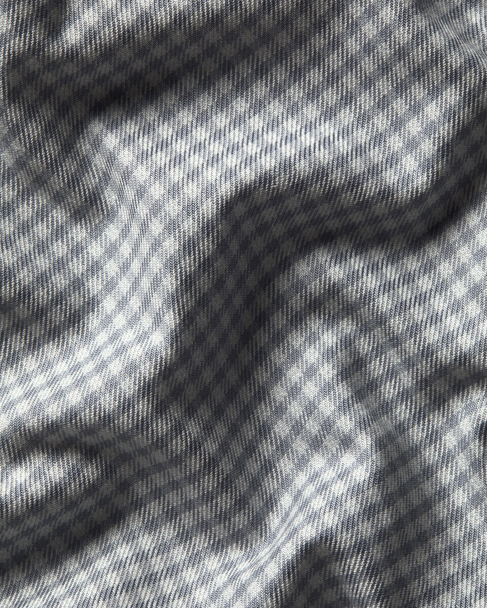 Twill Gingham Shirt - Light Gray
