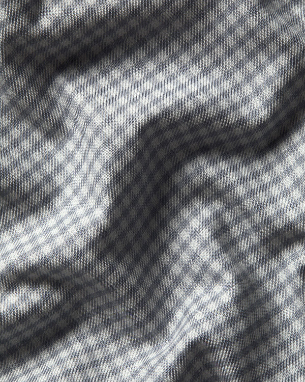 Twill Gingham Shirt - Light Gray