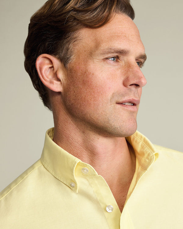 Button-Down Stretch Washed Oxford Shirt – Lemon Yellow