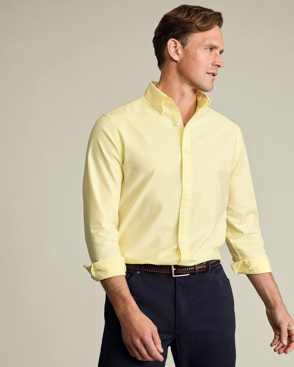 Button-Down Stretch Washed Oxford Shirt – Lemon Yellow