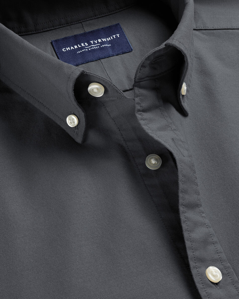 Button-Down Stretch Washed Oxford Shirt – Slate Gray