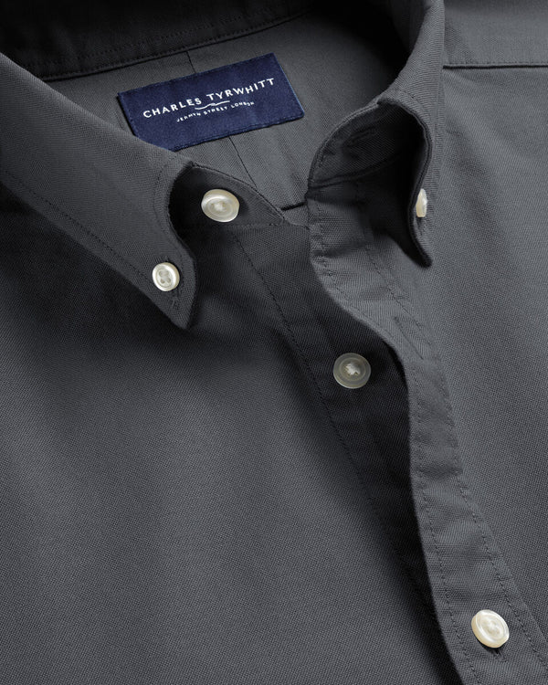 Button-Down Stretch Washed Oxford Shirt – Slate Gray