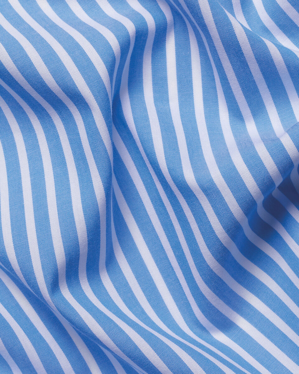 Button-Down Stretch Washed Poplin Stripe Shirt – Ocean Blue