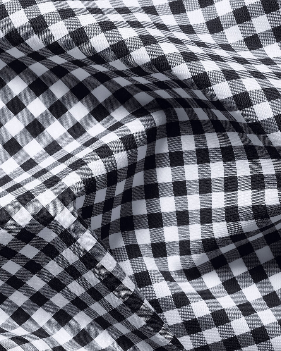 Button-Down Stretch Washed Poplin Gingham Shirt – Dark Navy