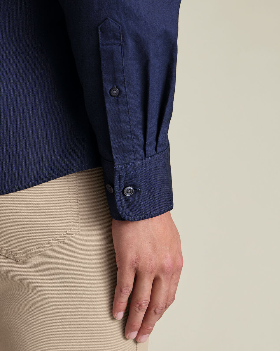 Stretch Washed Oxford Shirt - Dark Blue